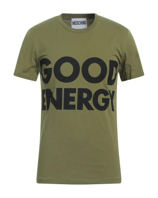 Moschino Green Military T-Shirt Cotton for men