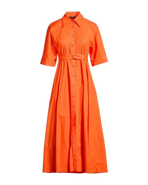 SEVENTY VENEZIA Orange Midi Dress Cotton