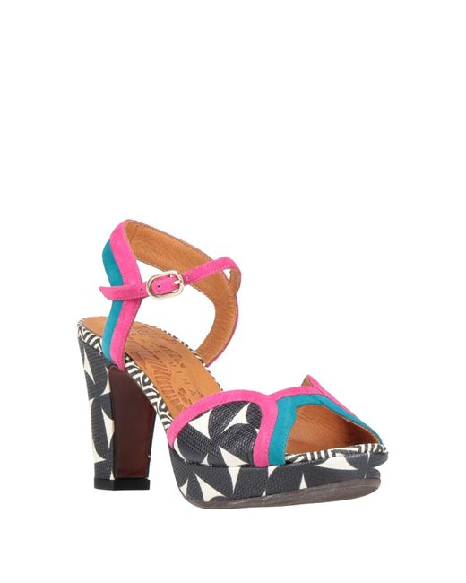 Chie Mihara White Fuchsia Sandals Leather