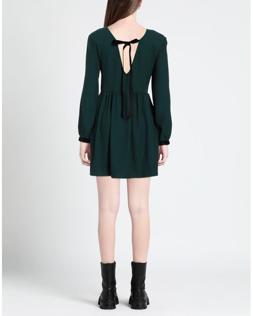 XT STUDIO Green Dark Mini Dress Polyester, Elastane