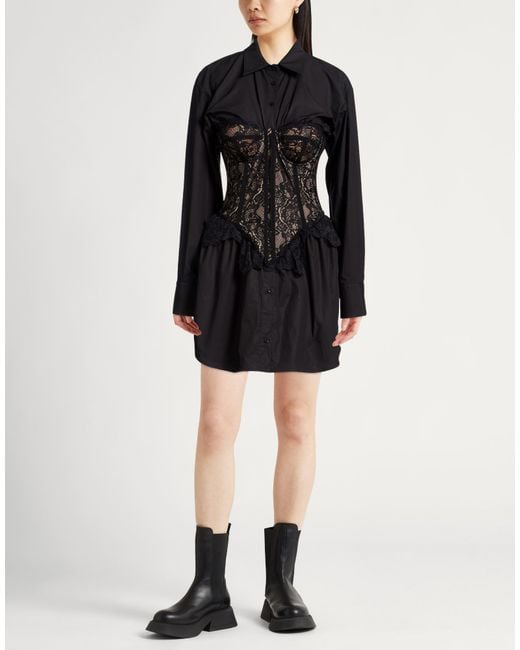 GIUSEPPE DI MORABITO Black Mini Dress Cotton, Polyamide
