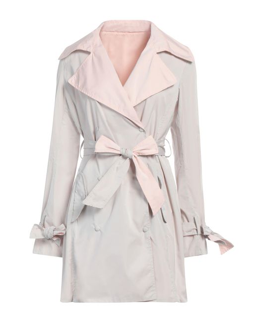 A.Testoni White Light Overcoat & Trench Coat Polyester
