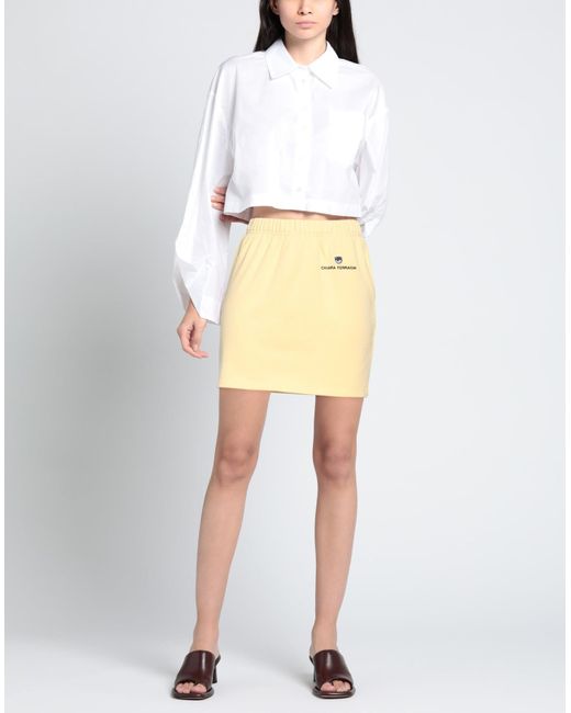 Chiara Ferragni Yellow Mini Skirt