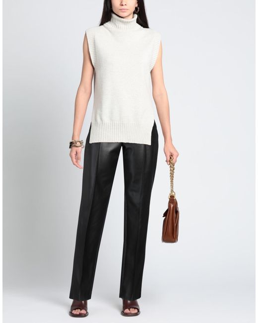Semicouture Gray Pants Polyurethane, Polyester