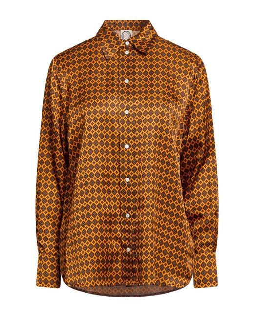 Ines De La Fressange Paris Brown Shirt Viscose, Silk