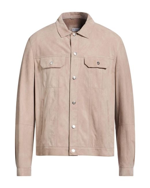 Brunello Cucinelli Natural Jacket Leather for men