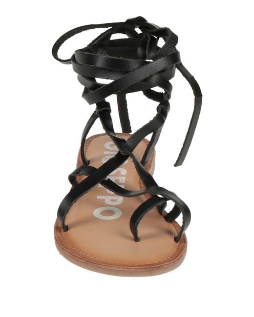 Gioseppo Black Thong Sandal