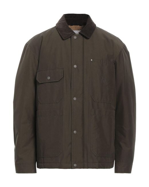 Woolrich Brown Jacket Cotton, Polyamide for men