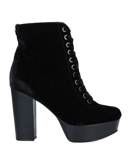 Guess Velvet Ankle Boots in Black Lyst