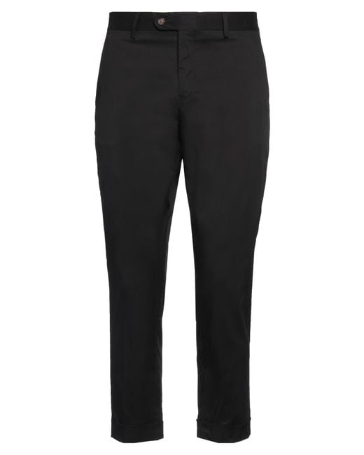 Massimo Rebecchi Black Pants Cotton, Polyamide, Elastane for men