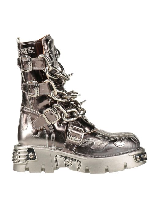 New Rock Metallic Ankle Boots