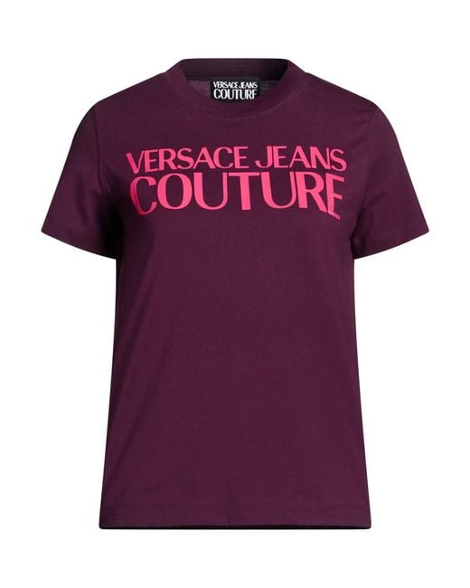 Versace Jeans Couture Purple T-Shirt Cotton