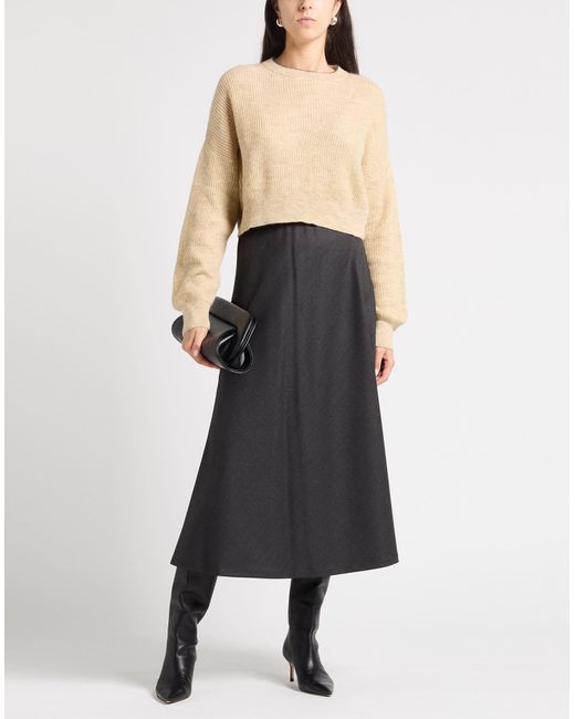 Brunello Cucinelli Gray Midi Skirt