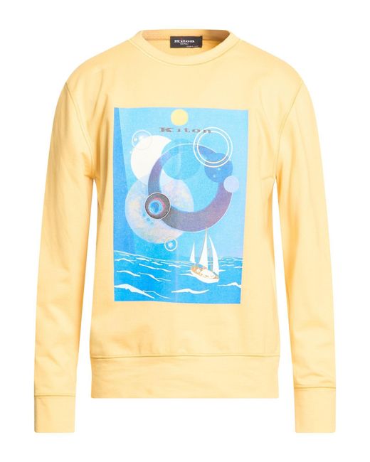 Kiton Blue Sweatshirt Cotton, Elastane for men