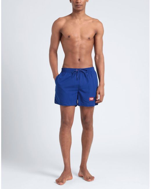 DIESEL Blue Swim Trunks for men