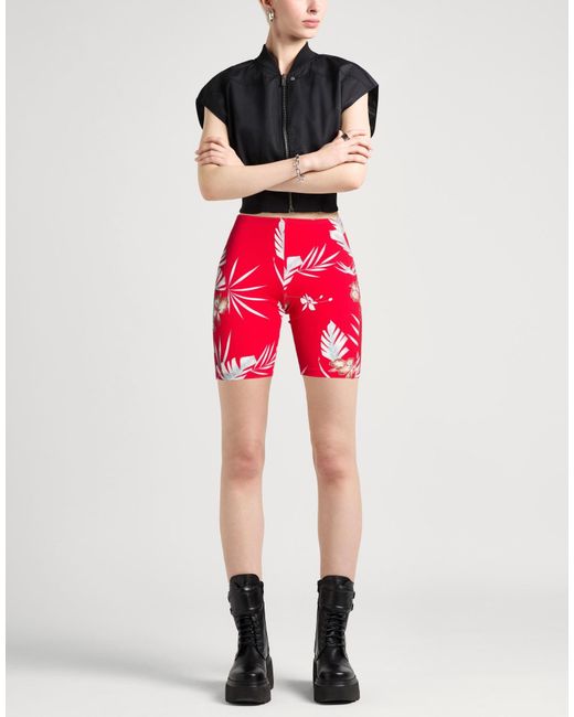 Rabanne Red Shorts & Bermuda Shorts Viscose, Elastane