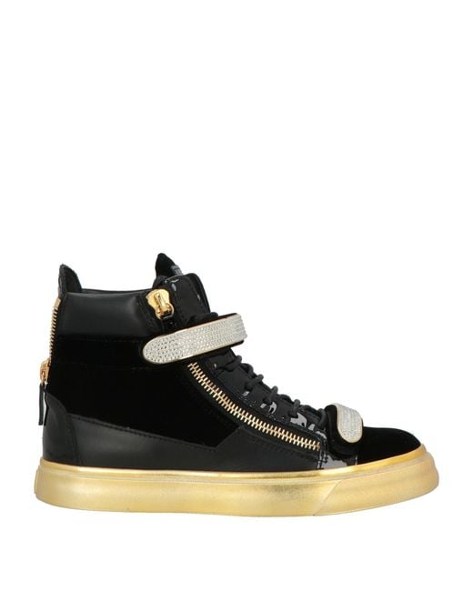 Giuseppe Zanotti Black Sneakers Leather, Textile Fibers