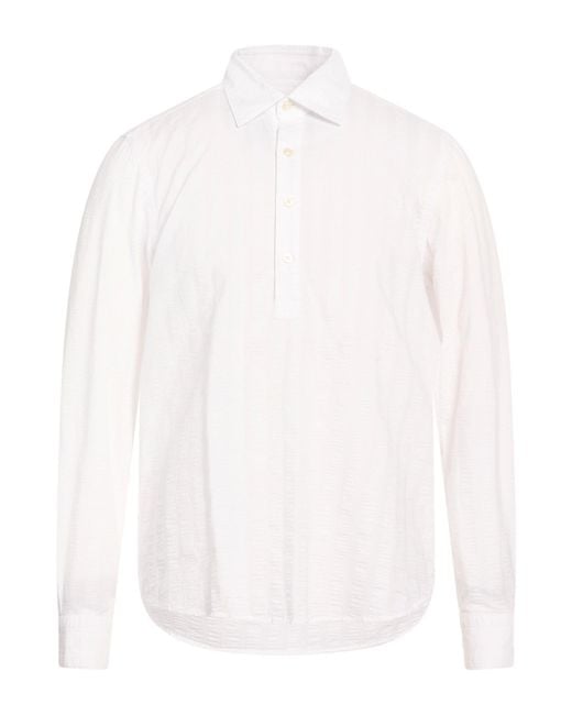 Ghirardelli White Shirt Polyamide, Elastane for men