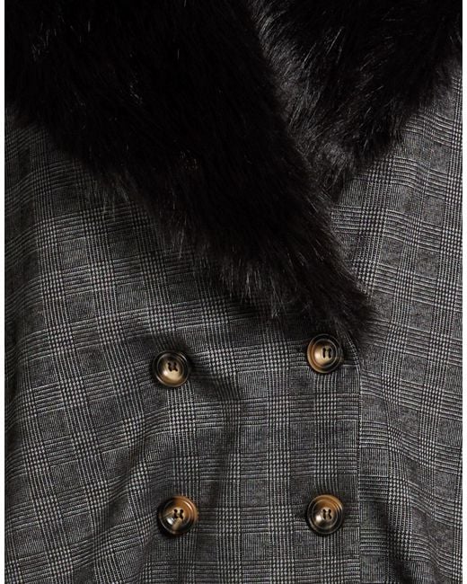 Haveone Black Coat Polyester, Viscose, Elastane