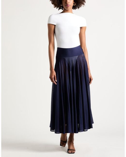 Alaïa Blue Midi Skirt Viscose, Polyamide