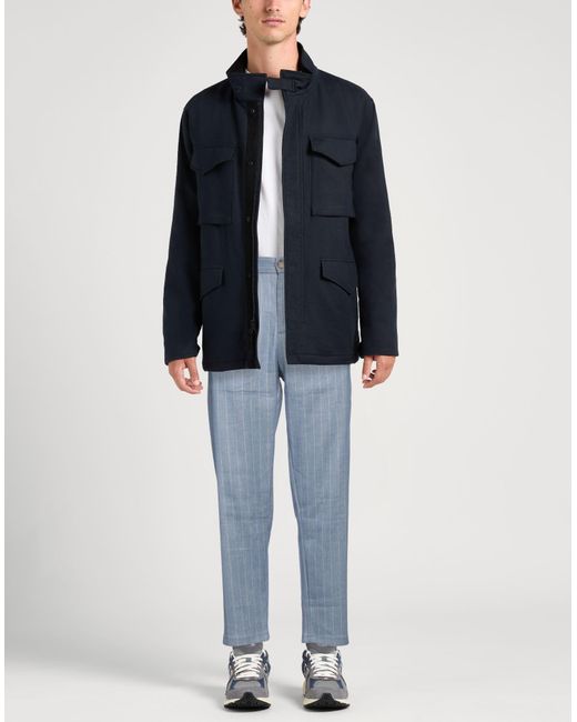 Imperial Blue Slate Pants Polyester, Linen, Viscose, Elastane for men