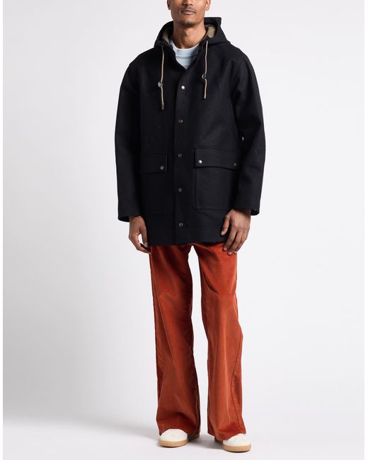 Aspesi Blue Midnight Coat Virgin Wool, Polyamide, Polyurethane for men