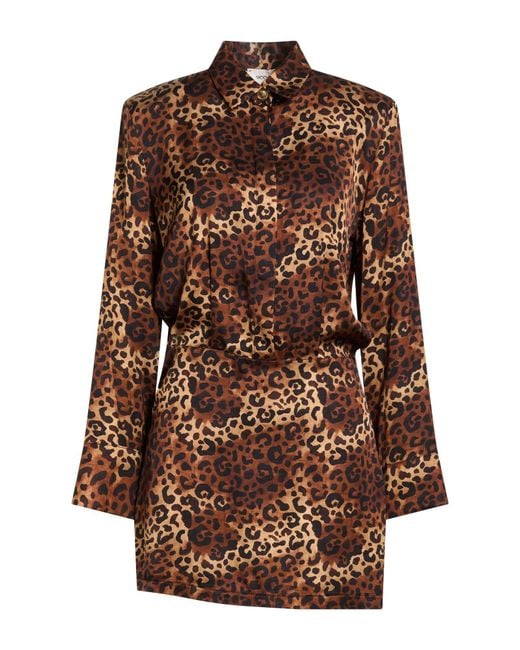 ViCOLO Brown Camel Mini Dress Viscose
