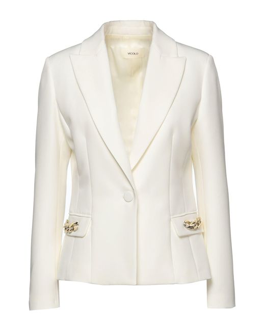 ViCOLO Synthetic Suit Jacket in White | Lyst