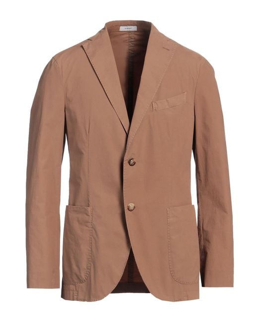Boglioli Brown Blazer Cotton, Elastane for men