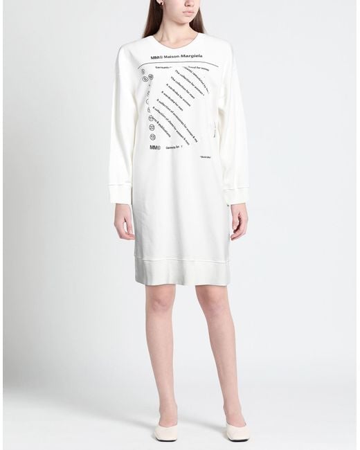 MM6 by Maison Martin Margiela White Mini Dress Cotton, Elastane