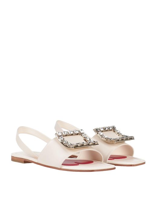 Sandales Roger Vivier Cuir Verni Blanc - Taille 38.5 - Neuves Avec Boîte