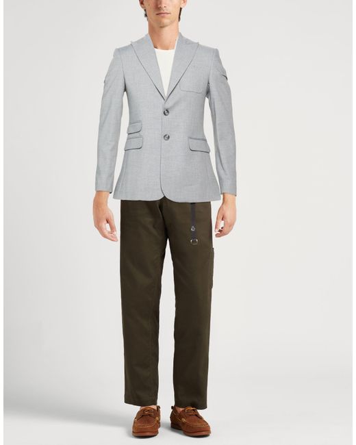 Gaelle Paris Gray Blazer Polyester, Viscose, Elastane for men