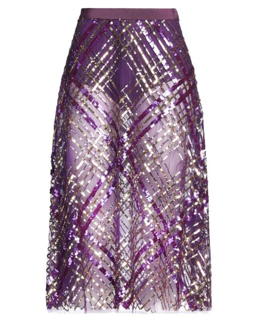 スカート ELISABETTA FRANCHI Women Skirts TUT4551E2DK3 Purple Buy Elisabetta Franchi Purple Flounce Crêpe Mini Skirt for