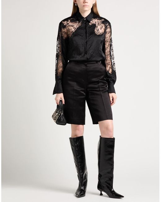 Versace Black Shirt Polyester, Viscose, Polyamide