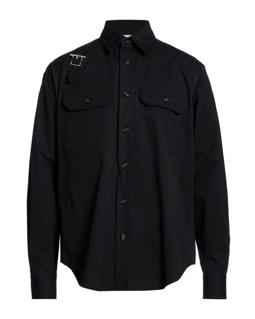McQueen Blue Shirt Cotton, Polyamide for men