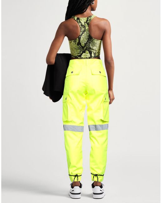 Gcds Yellow Pants Polyester, Polyurethane, Glass, Acrylic, Cotton