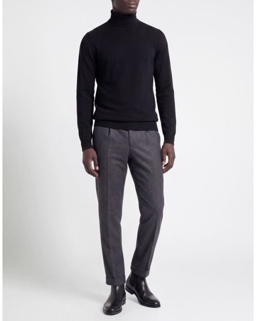 Alpha Studio Black Turtleneck Cashmere for men