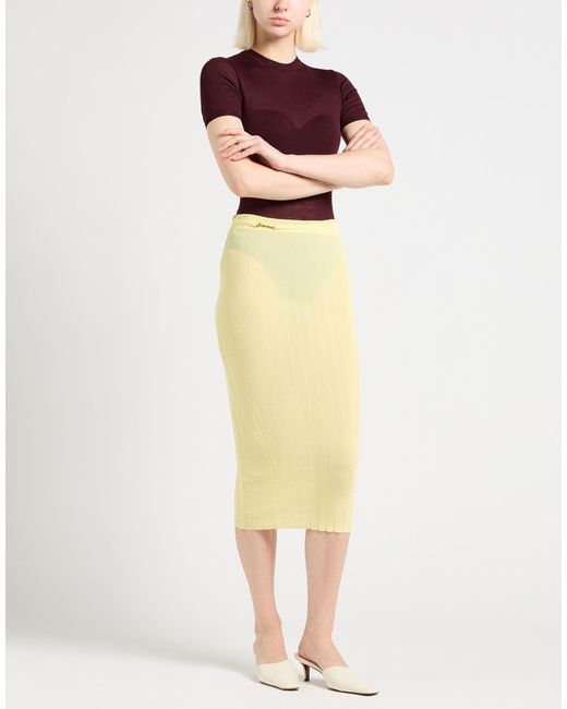 Jacquemus Yellow Midi Skirt Viscose, Polyamide