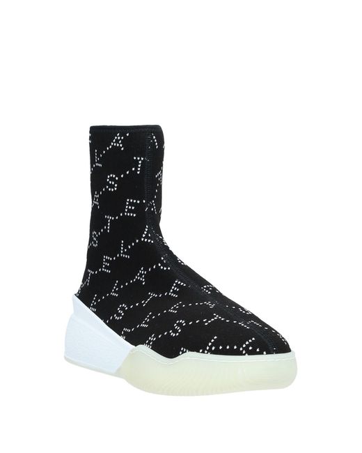 Stella McCartney Black Loop Logo Embellished Sock Sneakers