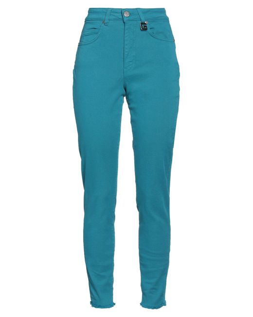 Gaelle Paris Blue Pants Cotton, Elastane