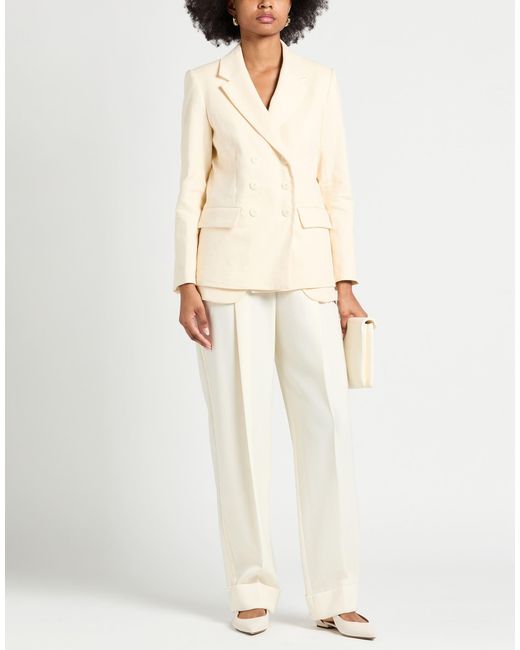 Sandro Natural Blazer Linen, Cotton, Elastane
