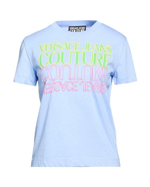 Versace Jeans Couture Blue Lilac T-Shirt Cotton