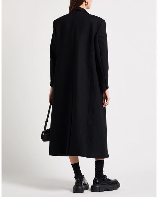 Sandro Black Coat Wool, Polyamide, Polyester, Acrylic, Elastane
