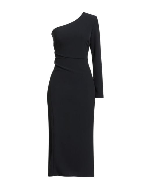 MÊME ROAD Black Midi Dress Polyester, Elastane