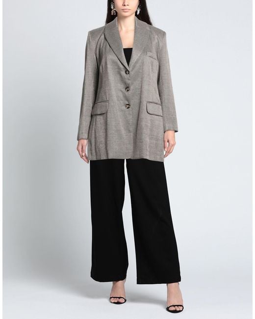 Cristina Gavioli Gray Blazer Polyester, Elastane