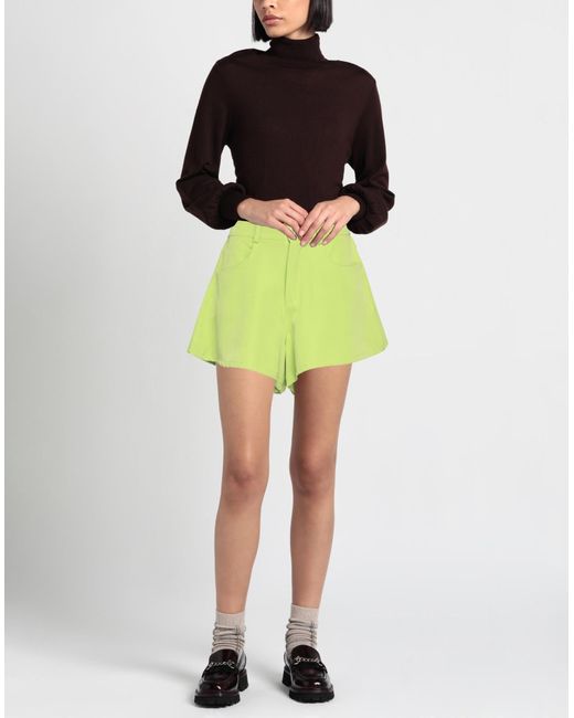 VANESSA SCOTT Green Shorts & Bermuda Shorts Polyester, Elastane
