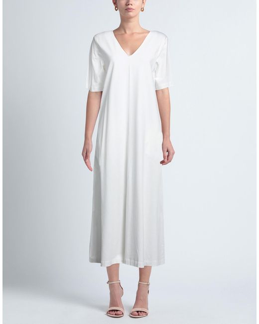 Alpha Studio White Midi Dress