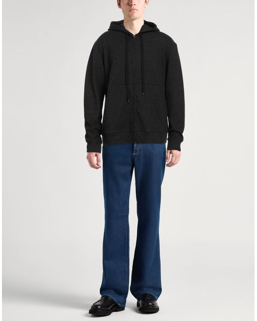 Paolo Pecora Black Charcoal Sweatshirt Cotton, Viscose, Polyamide, Elastane for men