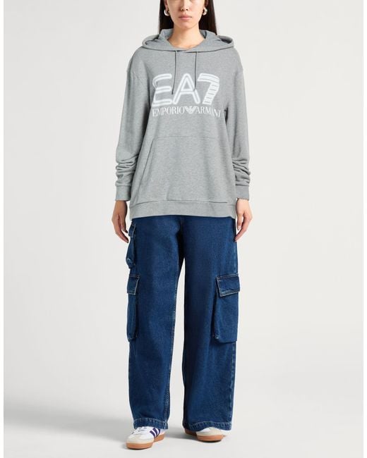 EA7 Gray Light Sweatshirt Cotton