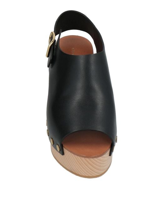 Céline Black Sandals Leather